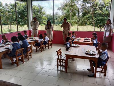 คณะกรรมการชุดที่ 4 ตรวจโครงการอาหารกลางวัน ศพด.อบต.ภูหลวง (บ้านหลุมเงิน) และโรงเรียนบ้านหลุมเงิน