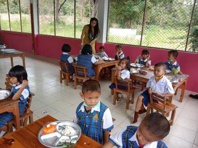 คณะกรรมการชุดที่ 4 ตรวจโครงการอาหารกลางวัน ศพด.อบต.ภูหลวง (บ้านหลุมเงิน) และโรงเรียนบ้านหลุมเงิน