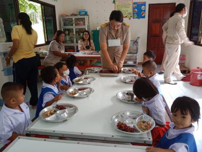 คณะกรรมการชุดที่ 4 ตรวจโครงการอาหารกลางวัน ศพด.อบต.ภูหลวง (บ้านหลุมเงิน) และโรงเรียนบ้านหลุมเงิน