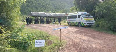 สนับสนุนรถกู้ชีพและเจ้าหน้าที่ในการฝึกซ้อมยิงกระสุนของทหาร ณ เขาภูลำใย