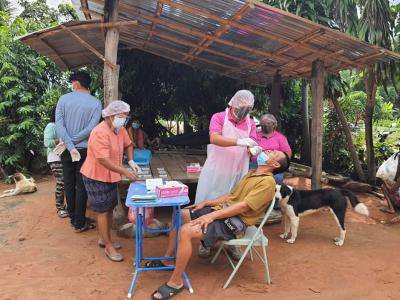 ตรวจโควิด-19  กลุ่มเสี่ยงบ้านหนองนกเขียน