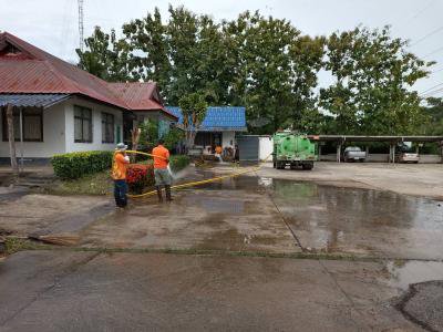 ทำความสะอาดพื้นที่ อบต.ภูหลวง เพื่อเตรียมรับสมัครเลือกตั้งฯ
