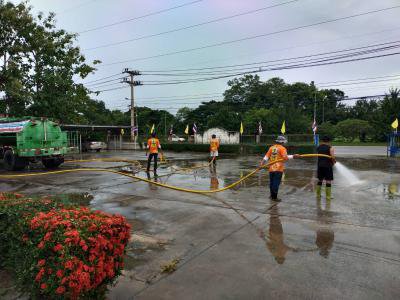 ทำความสะอาดพื้นที่ อบต.ภูหลวง เพื่อเตรียมรับสมัครเลือกตั้งฯ