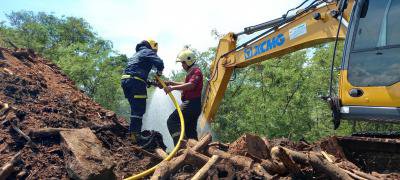 งานป้องกันฯ ระงับเหตุเพลิงไหม้ บ.โคราชไบโอแมสโปรดักส์ จำกัด