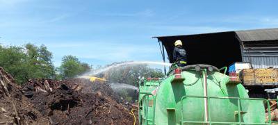 งานป้องกันฯ ระงับเหตุเพลิงไหม้ บ.โคราชไบโอแมสโปรดักส์ จำกัด