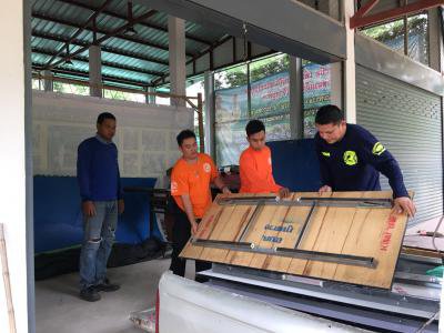 เตรียมสถานที่โครงการป้องกันและบรรเทาสาธารณภัยในโรงเรียน