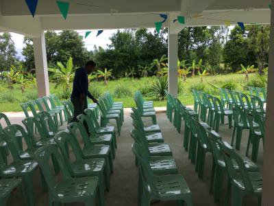 เตรียมสถานที่โครงการป้องกันและบรรเทาสาธารณภัยในโรงเรียน