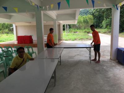 เตรียมสถานที่โครงการป้องกันและบรรเทาสาธารณภัยในโรงเรียน