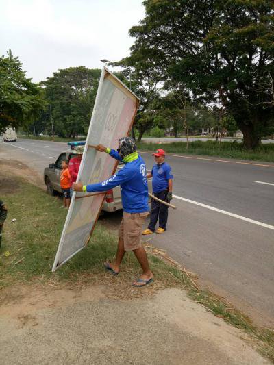 ติดป้ายเตือนภัยช่วงเทศกาลสงกรานต์ ปี 2561