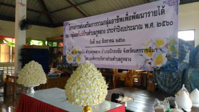 โครงการส่งเสริมการรวมกลุ่มอาชีพเพื่อพัฒนารายได้ของกลุ่มสตรีแม่บ้านตำบลภูหลวง ประจำปีงบประมาณ 2560