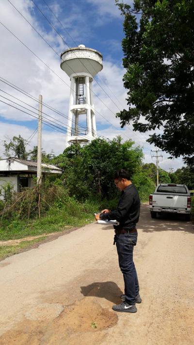 สำรวจทางน้ำเข้าอ่างประปาบ้านหนองกก หมู่ 7
