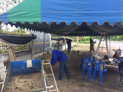 งานป้องกันฯ เตรียมสถานที่เพื่อเป็นจุดบริการประชาชนในช่วงเทศกาลสงกรานต์ ปี2560