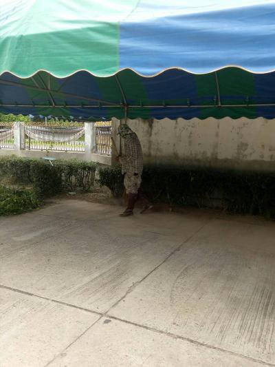 งานป้องกันฯ เตรียมสถานที่เพื่อเป็นจุดบริการประชาชนในช่วงเทศกาลสงกรานต์ ปี2560