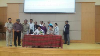 นายก,ปลัด เข้าร่วมประชุมการจัดทำบันทึกข้อตกลงฯ จัดการขยะมูลฝอย