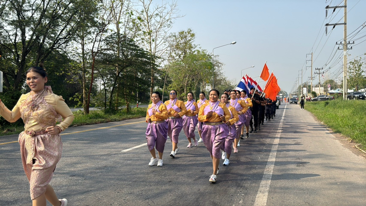 พิธีรับมอบคบไฟและวิ่งคบไฟ เพื่อนำไปประกอบในพิธีเปิดงานฉลองวันแห่งชัยชนะของท้าวสุรนารี ประจำปี 2568