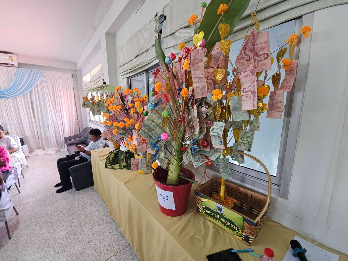 ร่วมพิธีทอดผ้าป่าสามัคคี เพื่อสมทบทุนในการก่อสร้างอาคารอเนกประสงค์